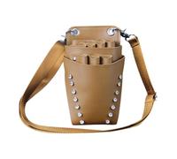 OIIBWQ Sac à Ciseaux pour Coiffeurs, Cadeau pour Coiffeurs, PU, léger, avec Bandoulière, Sac Banane, Porte-ciseaux pour Ciseaux de Coiffure, Brun