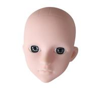 OIIBWQ Tête de mannequin pour la pratique du maquillage, modèle pour extensions de cils en salon, Yeux Gris Peau Blanche