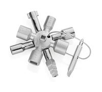 Oiieco Clé d'armoire de commande 10 en 1 - Clé utilitaire multifonction (carré/triangle/double embout/demi-lune), outil marin clé universelle en métal - pour tous les systèmes de verrouillage courants