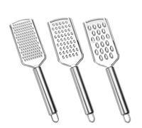 Oiieco Lot De 3 Râpes De Cuisine En Acier Inoxydable - Râpe Manuelle Avec 3 Tailles De Mailles, Râpe À Fromage, Râpe À Légumes, Zesteur Citron, Compatible Lave-Vaisselle