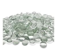 Oiiurly Lot de 230 galets en verre pour vases - 900 g - Pierres décoratives plates en verre aussi pures que des cristaux - Environ 17 à 20 mm de diamètre - Pour vases et aquarium (transparents)