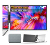Oiiwak Extension d'écran d'ordinateur portable de 14" pour ordinateurs portables de 13 à 16" - Corps en alliage d'aluminium Plug Play - Compatible avec Windows 10/11 Mac avec Type-C/HDMI/USB-C