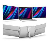 Oiiwak Triple moniteur portable de 15" pour ordinateur portable de 13 à 16, 15" FHD 1200P sans cadre en alliage d'aluminium triple écran, extension d'écran d'ordinateur portable pour Mac/Windows