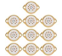 Oikabio 10 pièces GZC9-F B9A Nouveau 9 broches Plaqué or Tuyaux Douilles Céramique Convient pour 12Ax7 / 12Au7 / 12AT7
