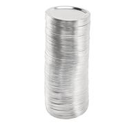 Oikabio 100 PièCes SéRies Bouche RéGulièRe 70MM Jar Couvercles de Mise en Conserve, Couvercles en Argent de Type Fendu RéUtilisables éTanches avec Anneaux de Joints en Silicone