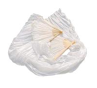 Oikabio 100 % soie unisexe voile éventail danse orientale 1 pièce éventail blanc 180 x 90 cm