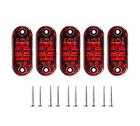 Oikabio 5 PièCes SéRies LED Rouge 2.5 Pouces 2 Diodes LumièRe DéGagement Ovale Camion Remorque Feu de Gabarit