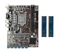 Oikabio B250C BTC Carte MèRe MinièRe 12X PCIE vers USB3.0 Emplacement GPU Carte MèRe LGA1151 Miner + 2XDDR4 4GB 2133MHz MéMoire RAM