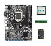Oikabio B75 BTC Carte mère 12 PCIE vers USB 3.0 + G1630 CPU + DDR3 4 Go 1600 MHz RAM + 128 Go MSATA SSD B75 USB Carte mère