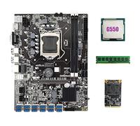 Oikabio B75 BTC Carte mère 12 PCIE vers USB 3.0 + G550 CPU + DDR3 4 Go 1600 MHz RAM + 128 Go MSATA SSD B75 USB Carte mère