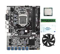 Oikabio B75 BTC Carte mère avec processeur G530/G630 + RAM DDR3 8 Go + ventilateur + graisse thermique + tournevis 12 ports USB 3.0 LGA1155 SATA3.0