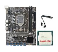 Oikabio BTC B250C Carte mère avec processeur G3900 + câble 12XPCIE vers USB 3.0 Emplacement pour carte graphique LGA1151 Support DDR4 pour BTC