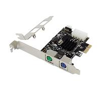Oikabio Carte Adaptateur D'Extension PCI E Double Port PS2 Carte D'Extension de PéRiphéRique PS2 Externe Brancher et Utiliser Pilote pour PC