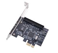 Oikabio Carte Graphique PCI E de Bureau vers Carte Adaptateur SATA 2 Ports Carte D'Extension PCI E vers SATA IDE Carte Adaptateur IDE 3,5 Pouces