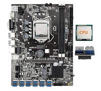 Oikabio Carte mère B75 USB-BTC 12 cartes + processeur aléatoire + adaptateur USB 3.0 19 broches 12USB3.0 (PCIE) GPU Slot LGA1155 DDR3 RAM SATA3.0