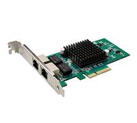 Oikabio Carte RéSeau Serveur Gigabit PCI-E X4 82576 Carte RéSeau Double Port 10/100/1000Mbps Carte RéSeau de Bureau