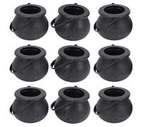 Oikabio Cke Lot de 10 pots à bonbons noirs avec seau à bonbons Mini bouilloire noire pour