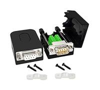 Oikabio DB9 Connecteur femelle sans soudure RS232 D-SUB Serial vers port terminal 9 broches avec boîtier (1 fiche StüCk + 1 prise StüCk)