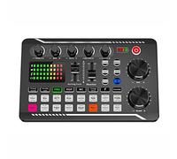 Oikabio F998 Carte Son MéLangeur Audio Carte Son en Direct Console de Mixage Amplificateur Multifonction éQuipement de Chant en Direct pour PC