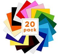 Oikabio HTV Lot de 20 vinyles thermocollants pour t-shirts, vinyle thermique, multicolore 30,5 x 25,4 cm