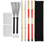 Oikabio Jeu de baguettes de tambour, 5 A, tambour en érable StöCke, baguettes de tambour, tambour rétractable, amortisseur de tambour avec sac