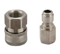 Oikabio Kit d'adaptateurs G3/8 pour nettoyeur à pression en acier inoxydable - Raccord rapide et prise pour fixer une pompe à eau, enrouleur, pression maximale 5000