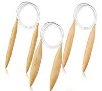Oikabio Lot d'aiguilles à tricoter circulaires en bambou surdimensionnées pour fil épais - Tailles US 19, 35, 50