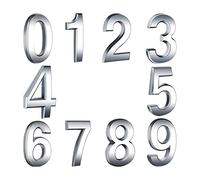 Oikabio Lot de 10 numéros auto-adhésifs pour porte, maison, boîte postale, numéro d'adresse, pour résidentiel et boîte postale, 0 9