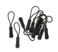 Oikabio Lot de 10 pendentifs antidérapants avec fermeture éclair, fermeture éclair, pratique et pour sac à dos, veste, etc. - Noir