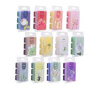 Oikabio Lot de 12 paquets de cire parfumée Square - Fondant - Cire de soja pour chauffe-plats - Coffret cadeau carré - Cire en poudre pour bébé