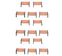 Oikabio Lot de 15 bancs de parc en plastique modèle paysage 1:50 avec bras noir