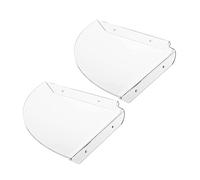 Oikabio Lot de 2 étagères flottantes d'angle en acrylique - Rangement mural - Haut-parleur - Organiseur de chambre à coucher - Cuisine - Transparent