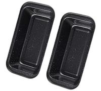 Oikabio Lot de 2 moules à pain rectangulaires en acier noir 250 g