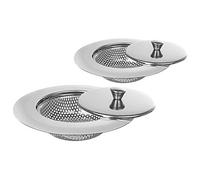 Oikabio Lot de 2 passoires pour évier de cuisine - Grande largeur - Diamètre : 4,5 cm - Avec couvercle - Inoxydable - Convient pour la plupart des extractions