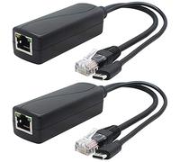 Oikabio Lot de 2 répartiteurs PoE Gigabit 5 V, USB Type C, adaptateur 48 V vers 5 V 2,4 A, conforme à la IEEE 802.3Af