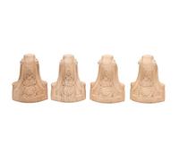 Oikabio Lot de 4 pieds de meuble TV 10 x 6 cm en bois massif sculpté
