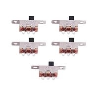 Oikabio Lot de 5 mini interrupteurs coulissants SPDT 1P2T SS12F15G3