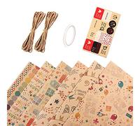 Oikabio Lot de 6 emballages en papier cadeau pour anniversaire