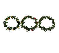 Oikabio Luau Leis Lot de 3 colliers de fleurs artificielles tropicales hawaïennes pour costume de hula et fête sur la plage