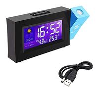 Oikabio Réveil projecteur réveil numérique pour tête de lit Horloge réveil numérique LED Station de temps