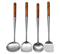 Oikabio Spatule longue en acier inoxydable pour wok - Spatule - Spatule - Louche - Outils de cuisine