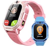 OIKKEI Montre Connectée GPS Enfant avec Téléphone, Appel Vidéo, ChatGPT, Chat Vocal, SMS, WiFi, SOS, 47 Jeux, Mode Scolaire, Sport, Podomètre, Cadeau Fille Garçon dès 4 Ans (Rose)