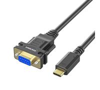 OIKWAN Adaptateur USB-C vers série, câble convertisseur femelle RS232 DB9 de 1,8 m, puce FTDI, compatible avec Windows, Mac, Linux, appareil de type C, applications industrielles, communication de