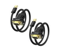 OIKWAN Lot de 2 câbles USB vers RS232 série DB9 mâle