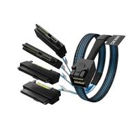 OIKWAN SFF-8643 Mini SAS interne HD vers (4) connecteurs SFF-8482 à 29 broches avec port d'alimentation SAS 15 broches 12 Go/s, câble de 1 m