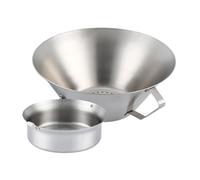 Oil Container - 12.6 Inch Stainless Steel Drainer | Fine Mesh Filter Pot - 562g kitchen grease keeper with integrated handle and built-in funnel for frying bacon, ideal for BBQs