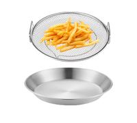 Oil Drain Rack, Stainless Steel Mesh Filtering Basket with Drip Tray, Frying Oils Filter Rack Cooking and Grilling, Grease Separator for Fried Food, Air Fryer Kitchen Accessories Meat Vegetables