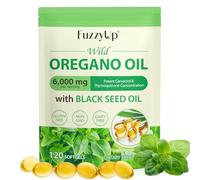 Oil of Oregano, Huile d Origan et Nigelle, Huile d'origan 2 en 1 (6000 mg) avec Huile de Nigelle (200 mg),Carvacrol (165 mg),Biologique, Sans OGM,Favorise la Santé Immunitaire et Digestive,120 Gélules