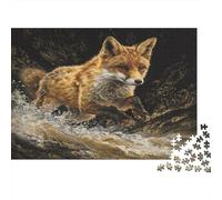 Oil Painting of Renard Jumping Over Canvas | pour Adultes || 1000pcs (75x50cm) Puzzles Jeux ÉduChatifs Puzzles De Décoration Intérieure