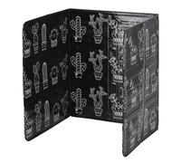Oil Splatter Screen for Stove | 3 Panel Aluminum Foil Splatter Guard Blocks Grease & Helps Avoid Fires | Kitchen Splatter Guard for Frying Pan/Skillet/Pot | Foldable & Easy (Black Cactus)